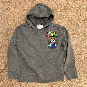 Old Navy Gray Kids Hoodie with Super Mario Design